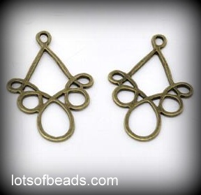 Swirls n loops Bronze Dangle